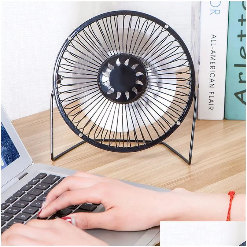 Other Household Sundries Mini Usb Fan Home Office Car Portable Aluminum Small Desk 4 Blades Cooler Cooling Inch 6 Vt1402 Drop Delivery Dhmyl