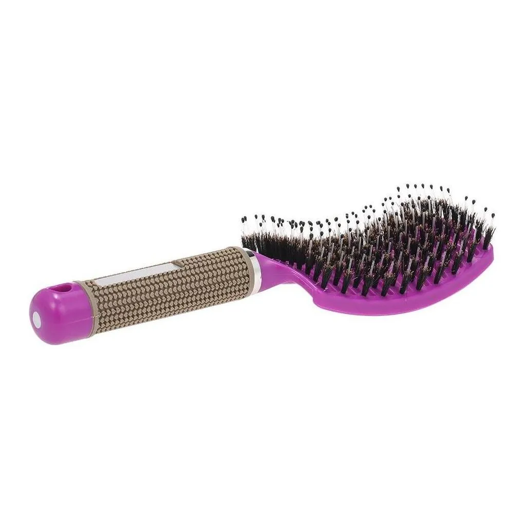 hair brushes curved boar bristle brush mas comb detangling portable usef hairbrush for women straight curly styling smooth drop deli