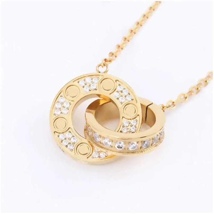 designer designers jewelry gold sier double ring christmas gift cjeweler mens woman diamond love pendant necklaces have necklace