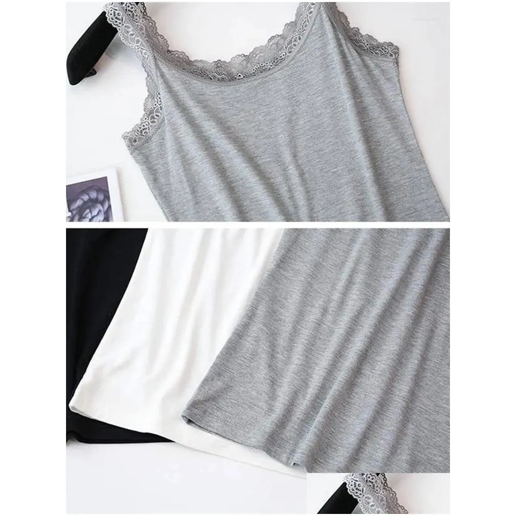 women`s tanks female vest lace tank sexy summer tops women camisole sleeveless t-shirt white black gray underwear