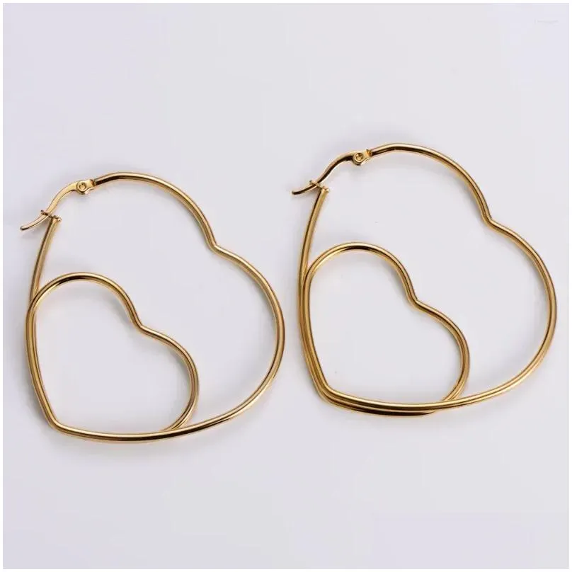 stud earrings promotion design heart shape metal for women with push-back fashion gold color earring luxury jewelry gifts