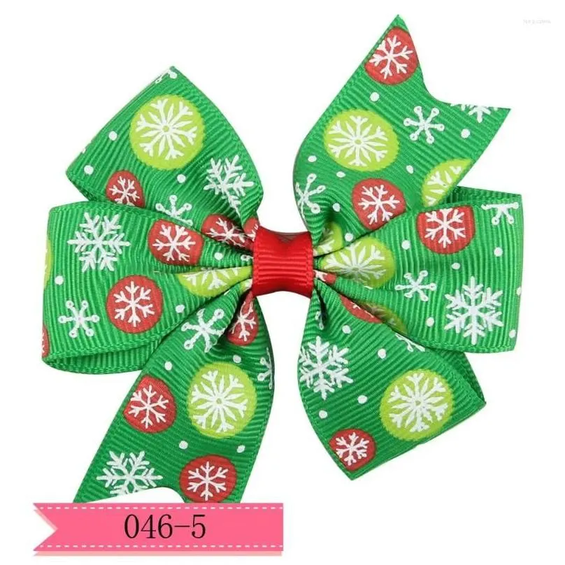 hair accessories 1pcs 8cm christmas bow grosgrain ribbon clip head wear 046