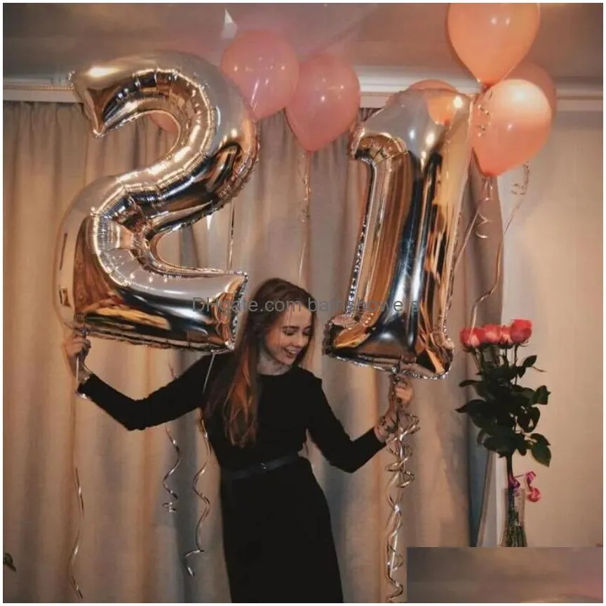 figures happy birthday party decorations kid toy baloon 32 inch digital foil birthday balloons air helium number balloon