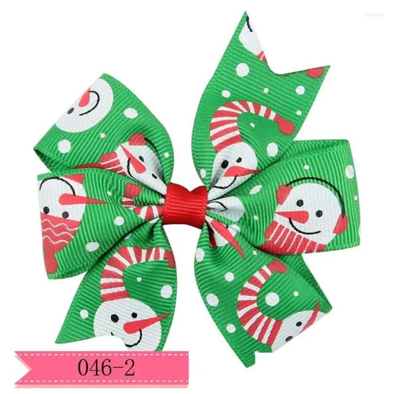 hair accessories 1pcs 8cm christmas bow grosgrain ribbon clip head wear 046