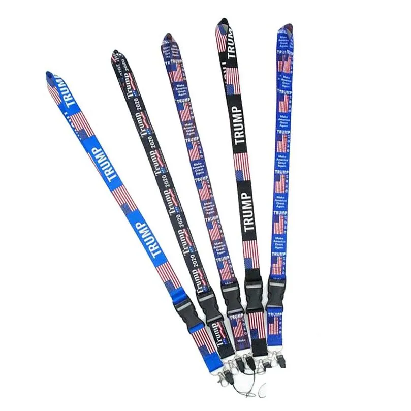 2024 trump us flag lanyard chest card party gift strap removable flags of the united states key chains string save america again 4