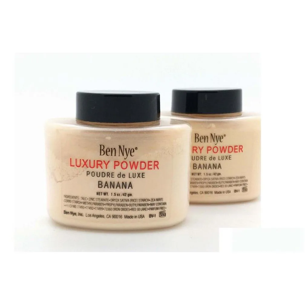 Face Powder Brand Ben Nye Banana Powder 42G/85G Bottle Luxury Poudre De Luxe Loose Foundation Beauty Makeup Highlighter Drop Delivery Dhzx7