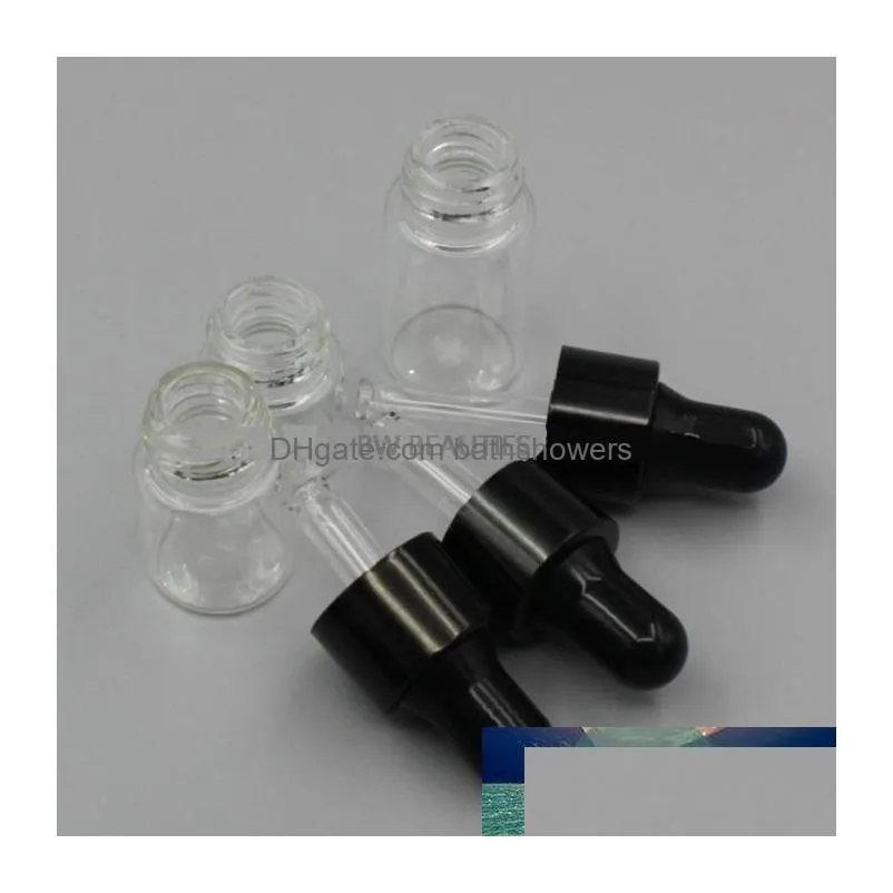 wholesale 1ml 2ml 3ml 5ml refillable pipette drop bottles small cobalt clear sample glass eye dropper essential
