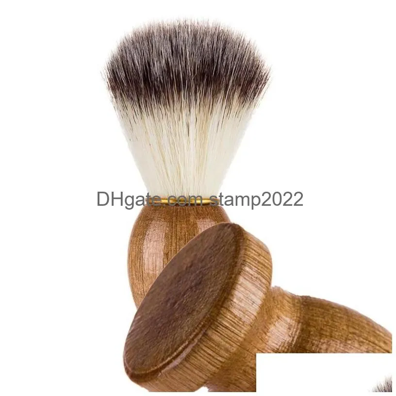 natural wood handle beard brush men shaving brush beard cleaning facials care beauty tools