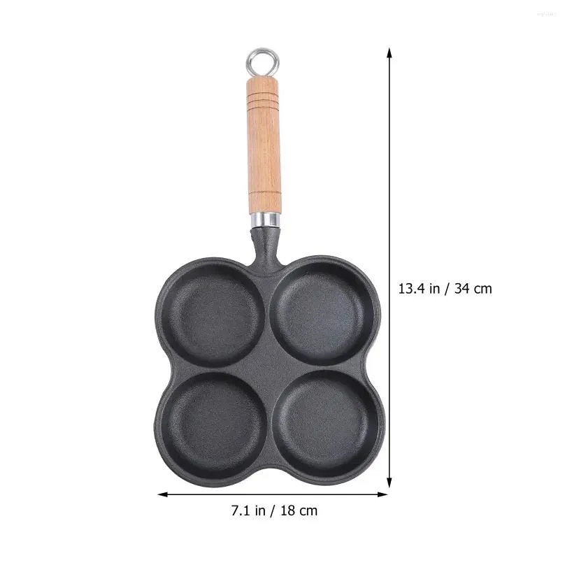 pans egg frying pan 4- cup non cooker cast skillet omelet for chinese swedish pancake making ( black )