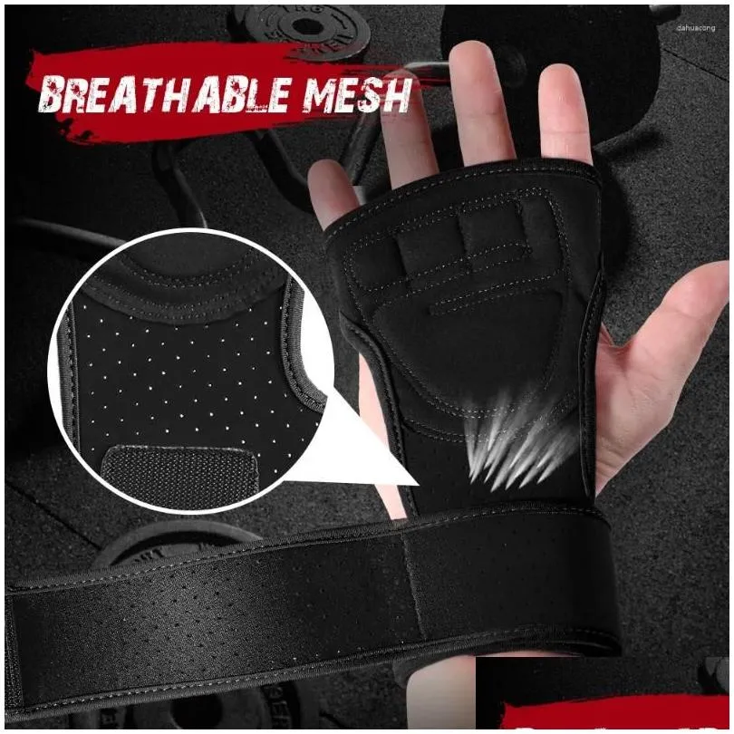 cycling gloves sports weightlifting half finger gym workout training bodybuilding gymnastics hand palm protector -proof men women