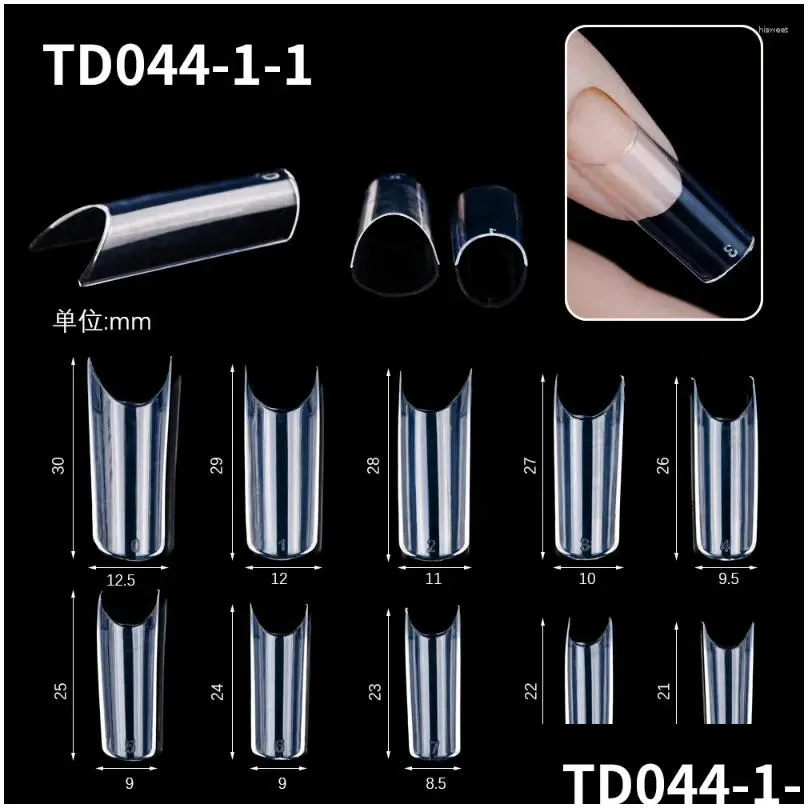 false nails 500/600pcs acrylic press on art tips full cover clear coffin gel extension system fake nail manicure tool