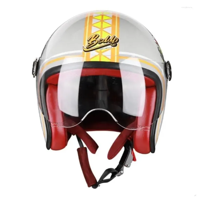 Motorcycle Helmets Dot Appd Helmet Germany Style Vintage Retro Moto Open Fl Face Capacete Men Women Four Season Drop Delivery Dhbzp