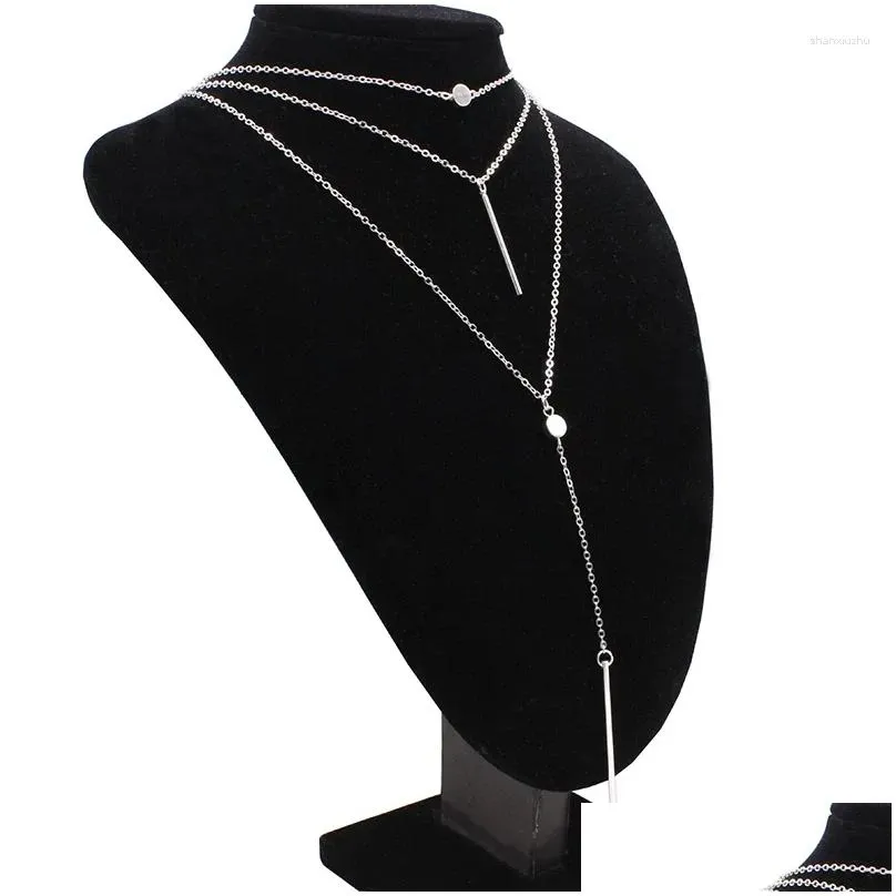 chains lxoen vintage chain chokers necklaces fashion multi layer crystal punk necklace statement bohemian jewelry for women gift