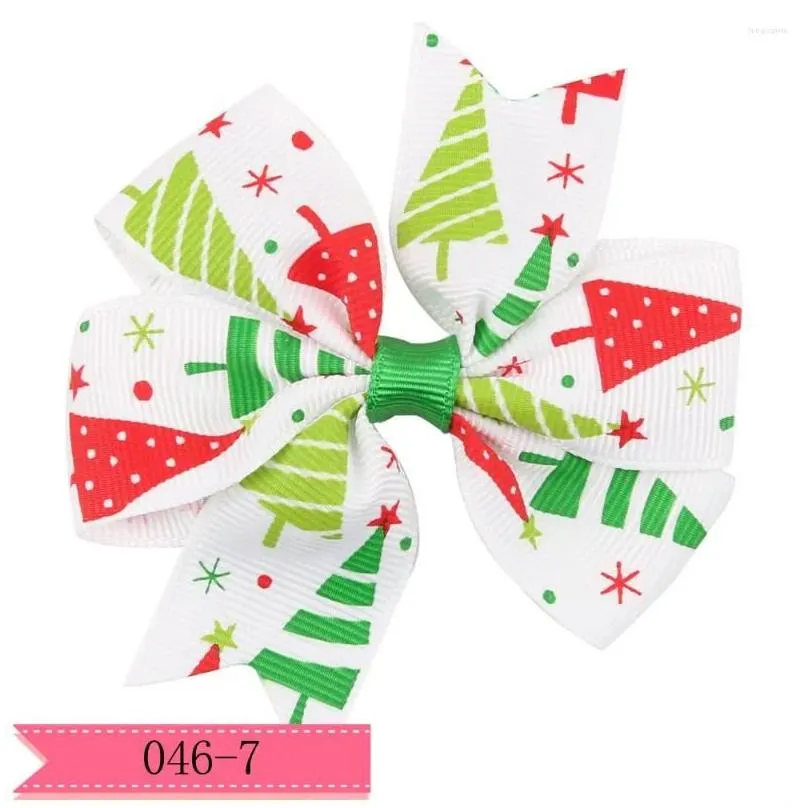 hair accessories 1pcs 8cm christmas bow grosgrain ribbon clip head wear 046