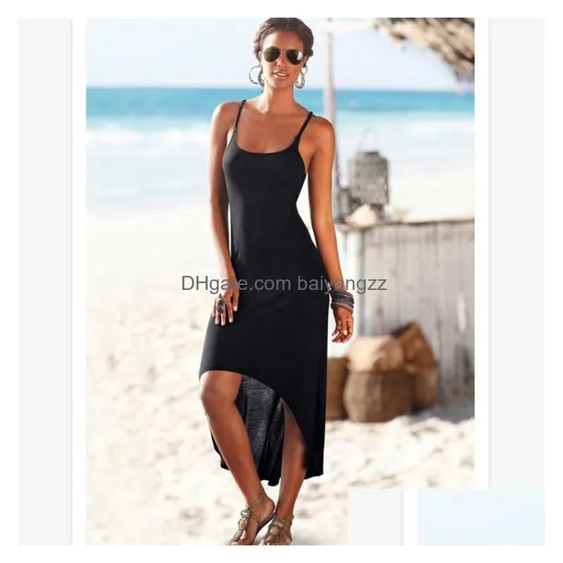 casual dresses 2023 spring express south america africa fashion knitted ring buckle backless suspender high waist dress