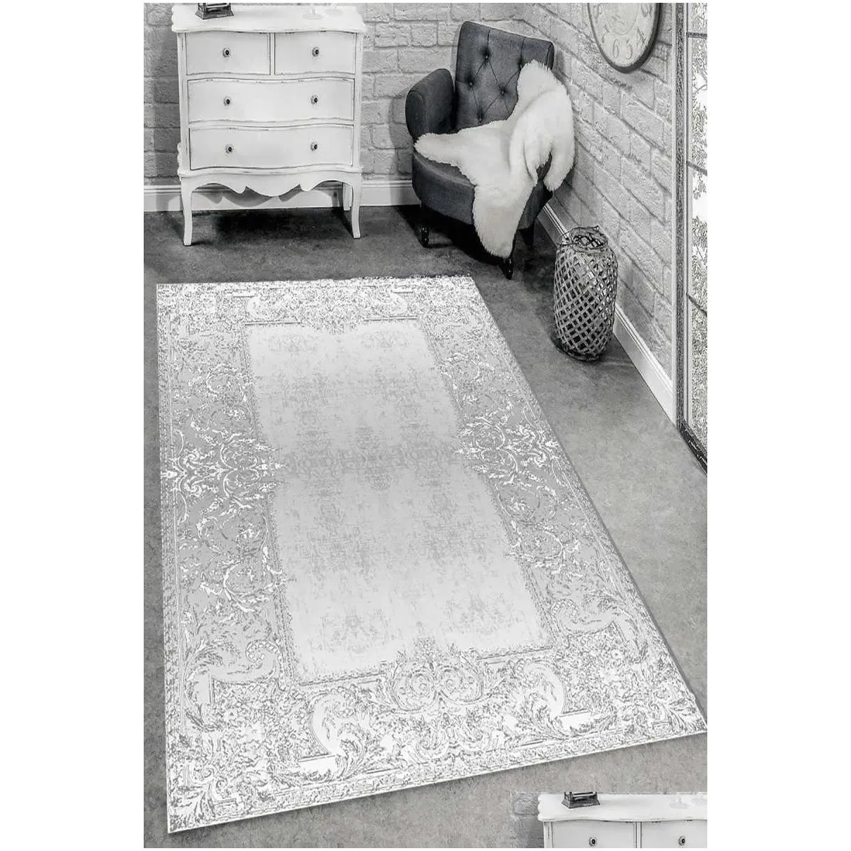 Carpets Traditional Patterned Rubber Carpet Er Turkish Fabric Rug Protection Room Decorative Bedroom Tapete Cubrir Sponged 210831 Drop Dh1Wo