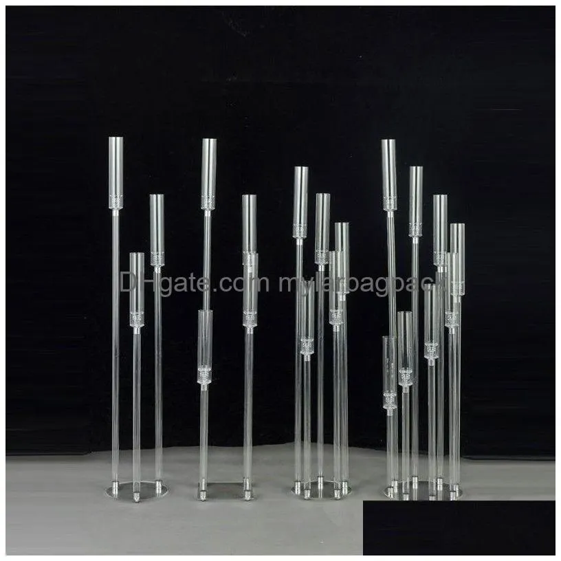 Candle Holders Wedding Decoration Centerpiece Candelabra Clear Candle Holder Acrylic Candlesticks For Weddings Event Drop Delivery Hom Dht4U