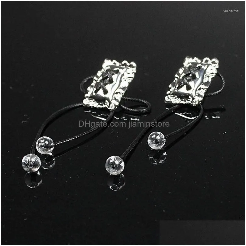 Stud Earrings Black Woven Ribbon Bow Tie For Women Creative Sweet Cool Charm Trend Aesthetic Fashion Jewelry Drop Delivery Dhcai