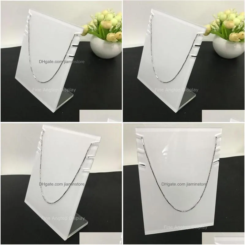 Jewelry Pouches, Bags Jewelry Pouches L Shaped White Acrylic Short Necklace Display Stand Shelf 20Cm Height Drop Delivery Jewelry Jewe Dhmcb