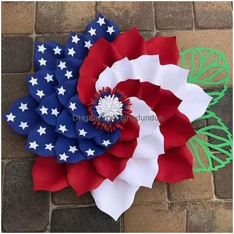 Decorative Flowers & Wreaths Decorative Flowers Wreaths Patriotic Wreath Front Door Decorations 4Th Of Jy Independence Day American Fl Dhp2A