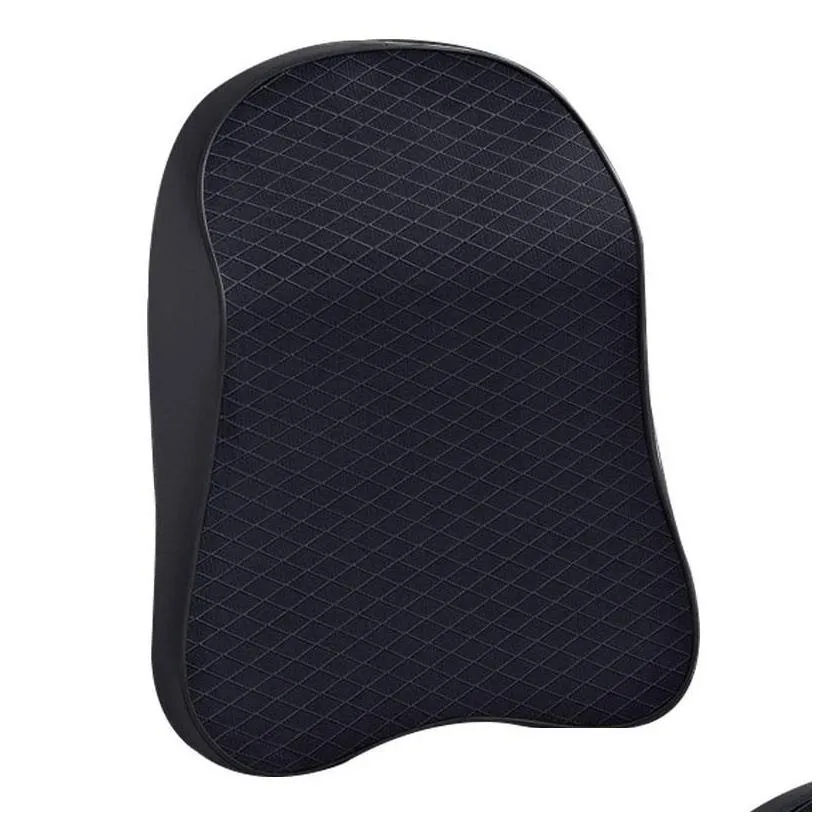 Seat Cushions Car Pillow Necks Support Pillows Cushion For Relieving Neck Fatigue With Black Pu Leather And Memory Foam Cars Headrest Dhntr