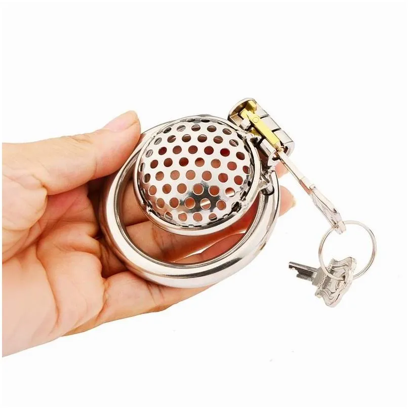 Other Health & Beauty Items Super Small Stainless Steel Chastity Devices Male Penis Ring Lock Metal Slave Bondage Restraint Cock Cage Dh7Ys