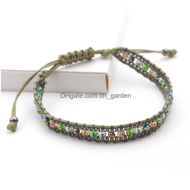 Chain Ethnic Rice Beads Acrylic Woven Bracelet For Women Boho Hollow Small Colorf Beading Fashion Jewelry Gif Drop Delivery Dhgarden Dh21D