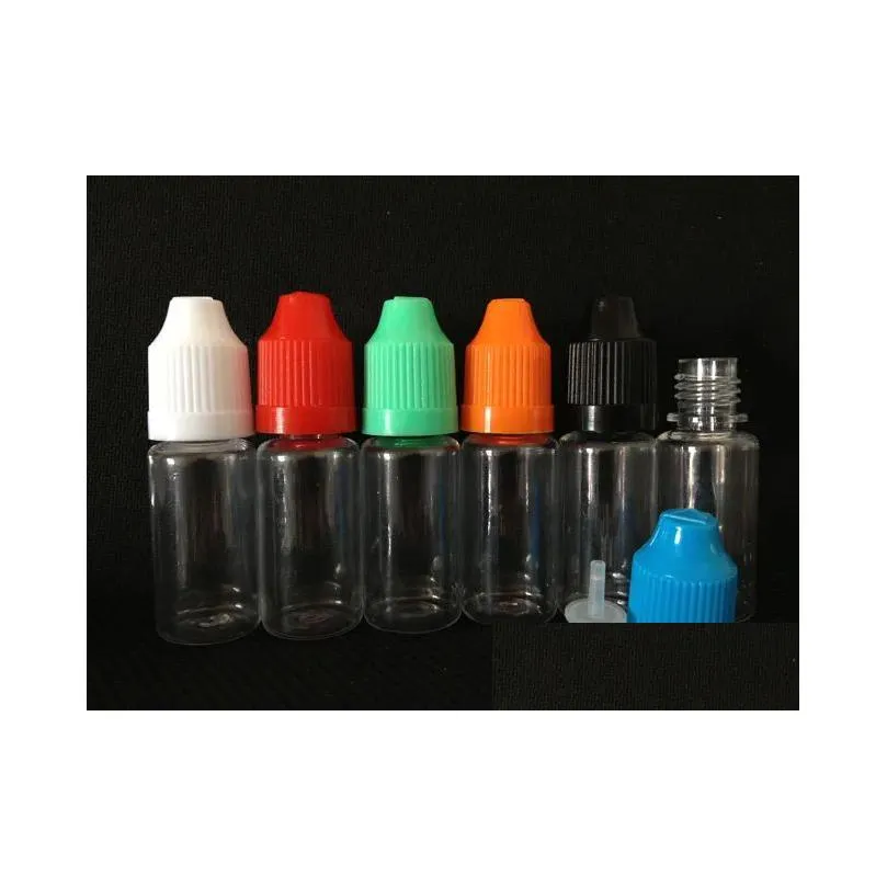 Packing Bottles Wholesale 500Pcs E Liquid Pet Dropper Bottle With Colorf Childproof Caps Long Thin Tips Clear Plastic Needle Bottlesl Dhx96