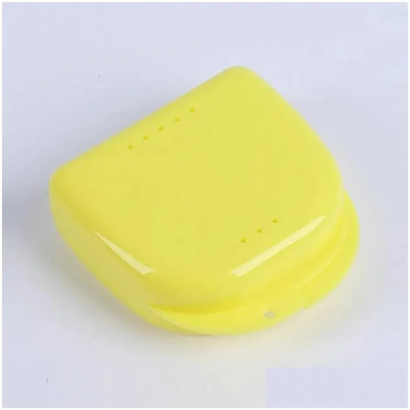 customizable plastic denture box high quality muti color dental guard case plastic orthodontic dental retainer case small