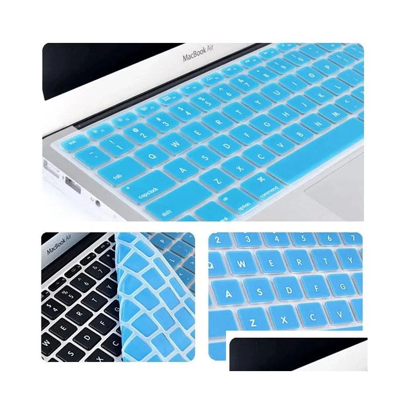 Keyboard Covers Laptop Soft Sile Colorf Keyboard Case Protector Er Skin For Book Pro Air Retina 11 12 13 15 Waterproof Dustproof Drop Dhdzm