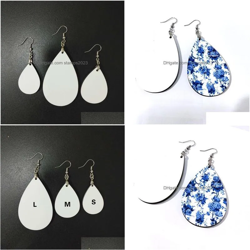 Pendants Different Sz Tear Drop Earrings Sublimation Ear Pendants Custom Wooden Blank Earring Diy Jewelry Z11 Drop Delivery Home Garde Dh8M4