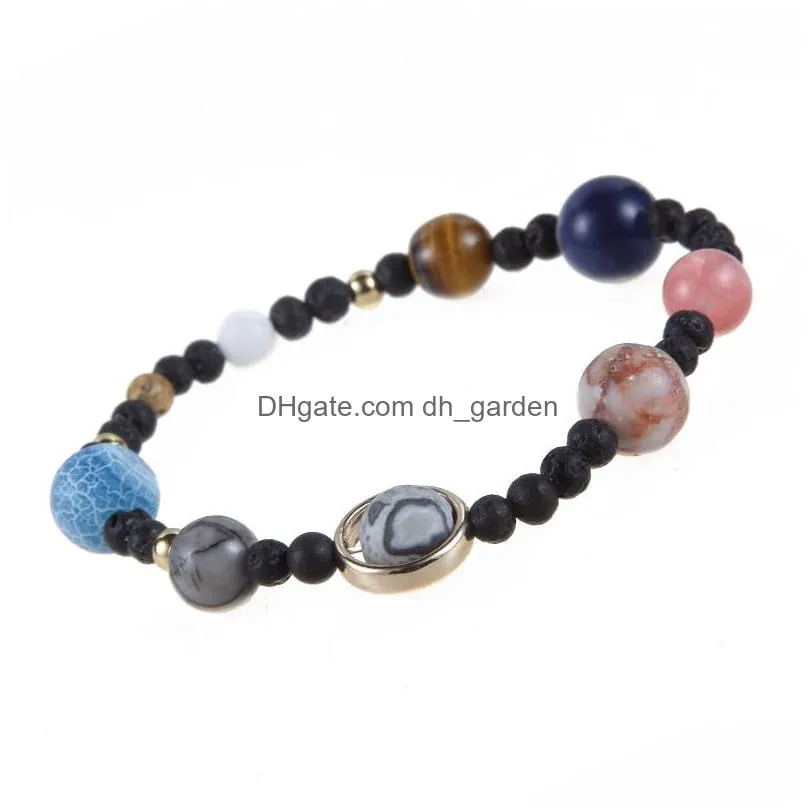 Beaded New Arrival Adjustable Universe Galaxy The Nine Planets Star Natural Stone Bead Bracelets Solar System Elastic Brace Dhgarden Dhmnm