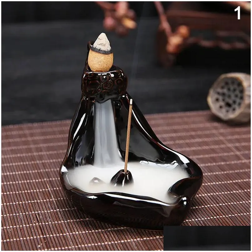 Fragrance Lamps 1Pcs Home Decor Backflow Stick Incense Burnerceramic Burner Ornaments Use In Drop Delivery Home Garden Home Decor Home Dhzis