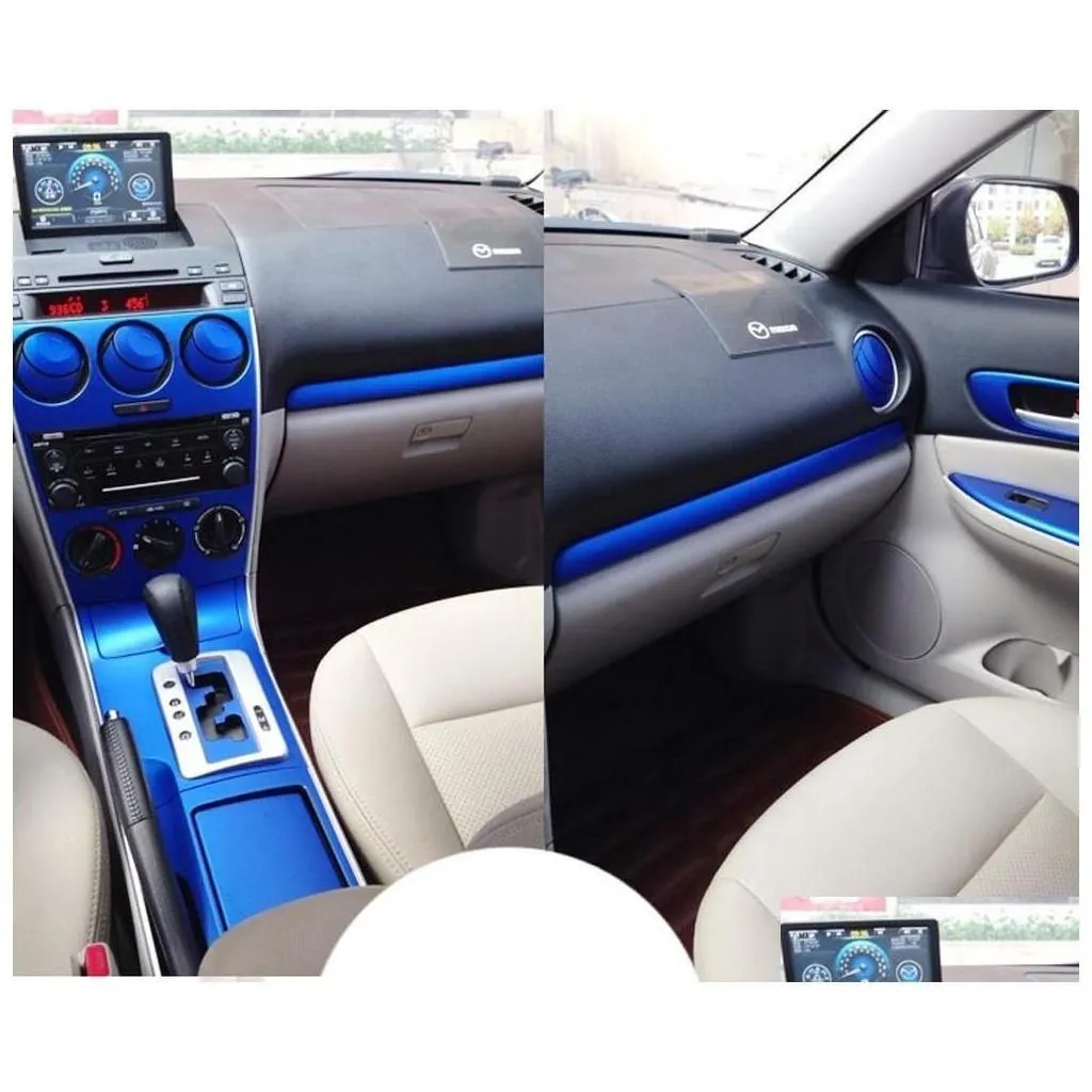 Car Stickers For Mazda 6 2003 Interior Central Control Panel Door Handle 3D 5D Carbon Fiber Decals Styling Accessorie Drop Delivery A Dhmez