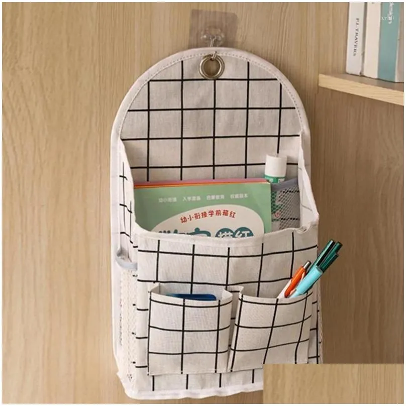 storage bags large capacity cotton linen bag home wall mounted organizer hanging closet toy box container fabric basket