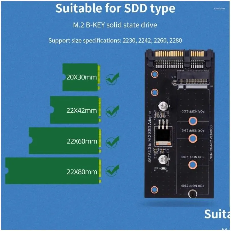 computer cables tishric single port m.2 ngff to sata 22pin adapter board sata3.0 ssd hard disk for 2230 2242 2260 2280