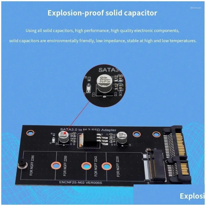 computer cables tishric single port m.2 ngff to sata 22pin adapter board sata3.0 ssd hard disk for 2230 2242 2260 2280