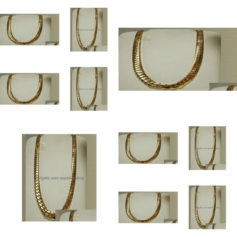 Chains 14K Gold  Men039S Cuban Curb Link Chain Necklace 24Quot1255421 Drop Delivery Jewelry Necklaces Pendants Dh5Up