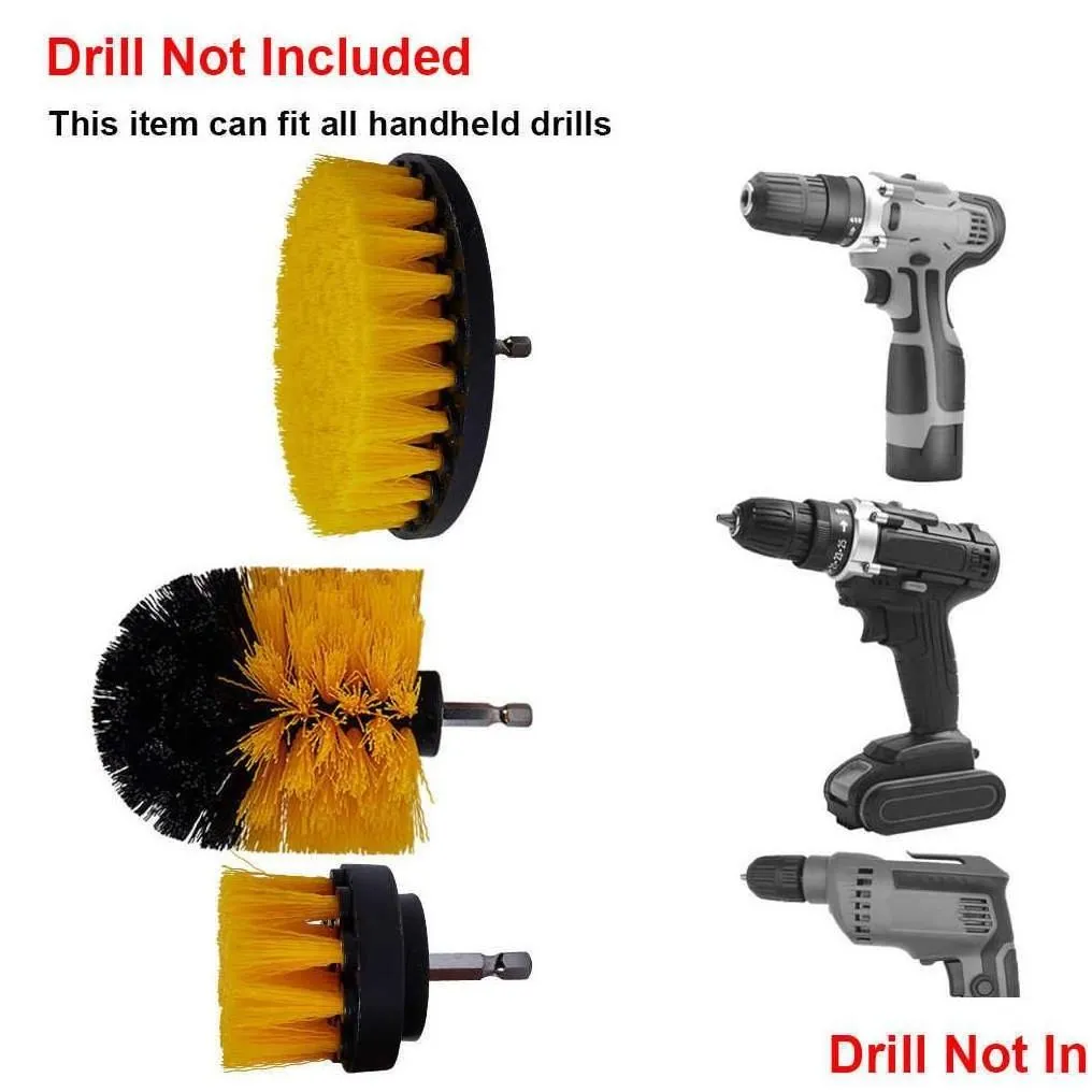 Interior & Car Paint Maintenance Interior Car Paint Maintenance Accessories Detailing Brush Power Scrubber Drill Brushes For Tire Whee Dh4Rt