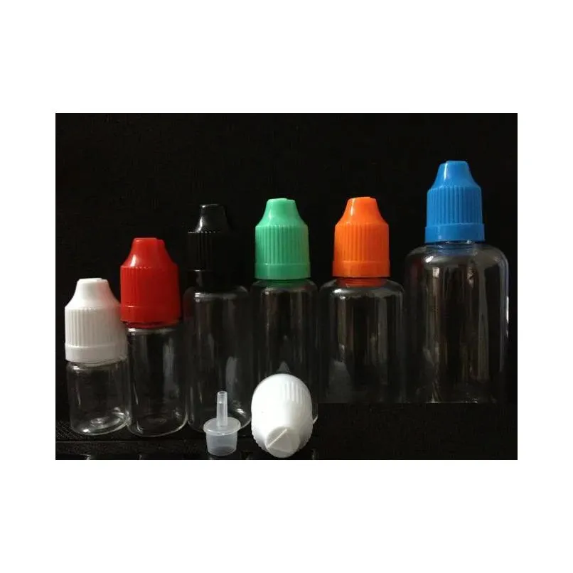 Packing Bottles Wholesale 500Pcs E Liquid Pet Dropper Bottle With Colorf Childproof Caps Long Thin Tips Clear Plastic Needle Bottlesl Dhx96