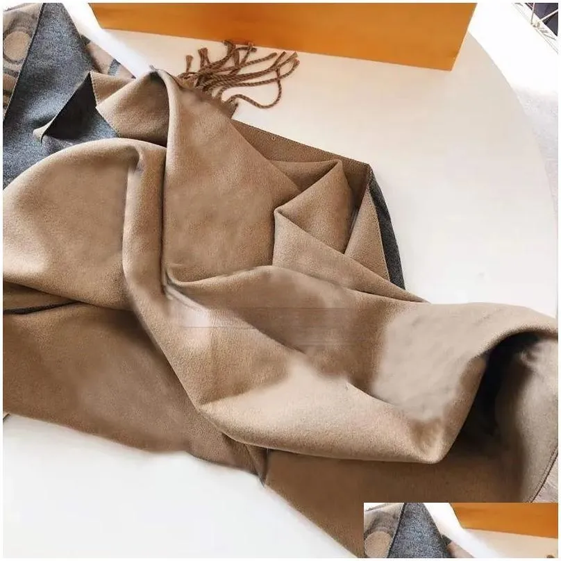 Scarves 2023 New Luxury V Designer Scarf Cashmere Thick Shawl Women Long Winter Wram Pashmina Wraps Hijab With Tassel Bufanda Foard Sc Dh4Ph