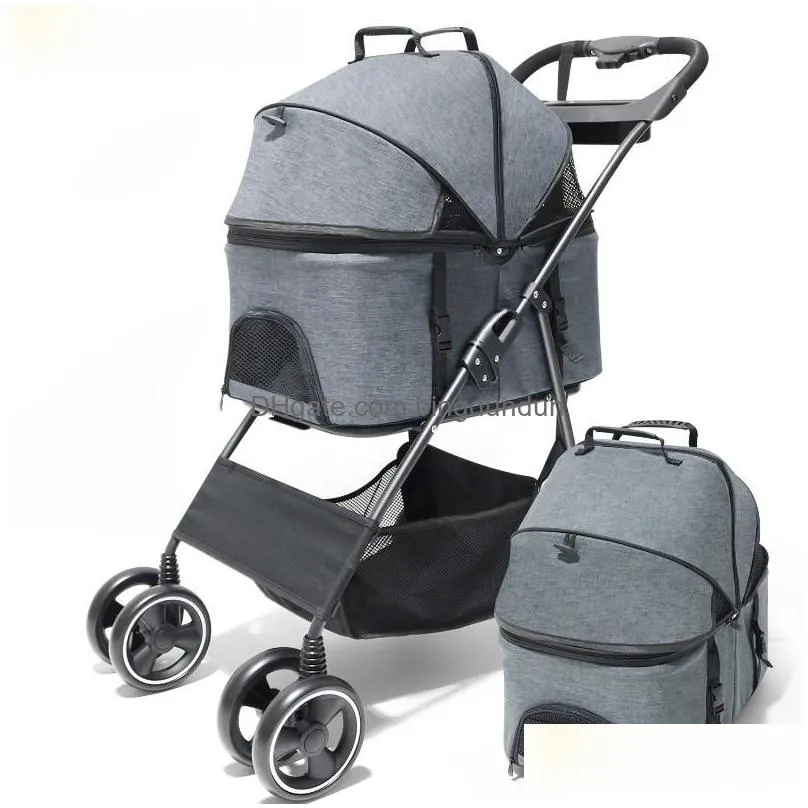 Dog Car Seat Covers Dog Car Seat Ers Pet Cat Stroller Carrier Bag Folding Born Baby Pl Cart Fourwheel Transporter Travel2526 Drop Deli Dhk6P