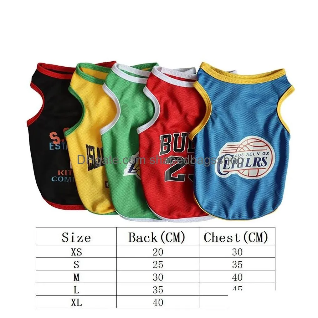 summer dog clothes breathable basketball jersey dog apparel puppy cats vest quick-drying chihuahua pug sport shirts lakers pets t-shirt costume