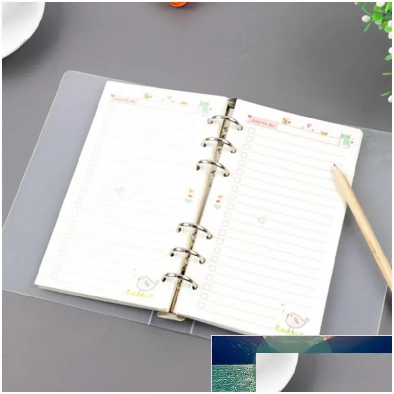 Notepads Wholesale 6 Holes Ring Binder B5/A5/A6 Notebook Planner Er Matte File Folder Office School Stationery Supplies Drop Delivery Dhd30