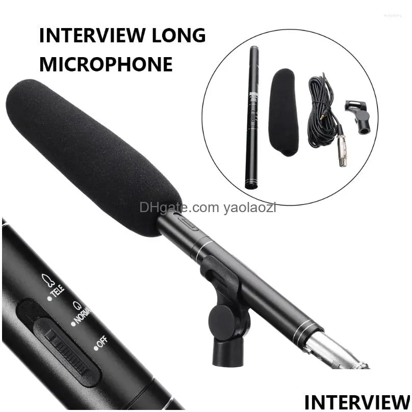 microphones long interview microphone condenser recording vlog live mic super-cardioid video camcorder