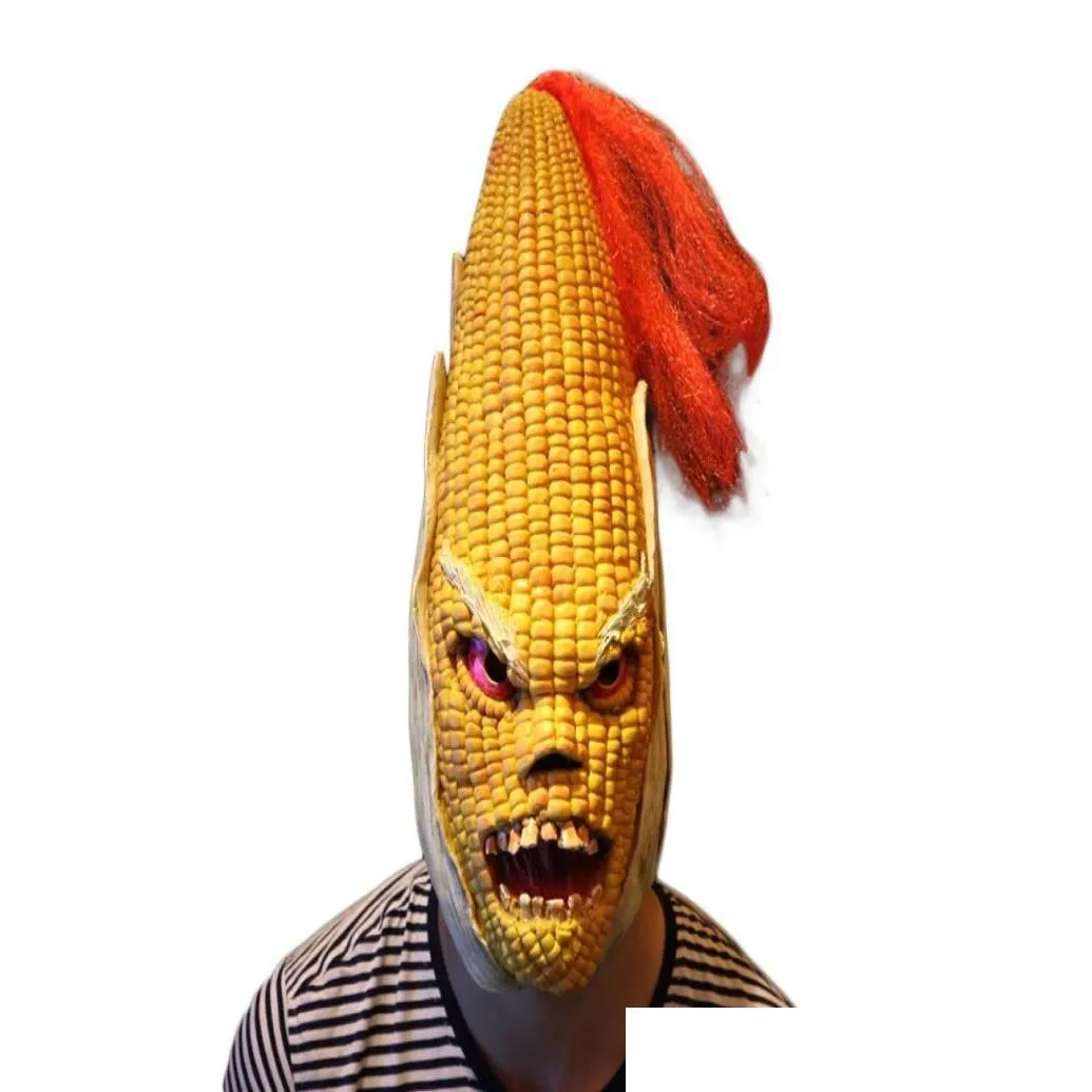 Party Masks Corn Fl Head Mask Scary Adt Realistic Laetx Party Halloween Fancy Dress Masquerade Masks Cosplay Costume7743919 Drop Deliv Dhpr6