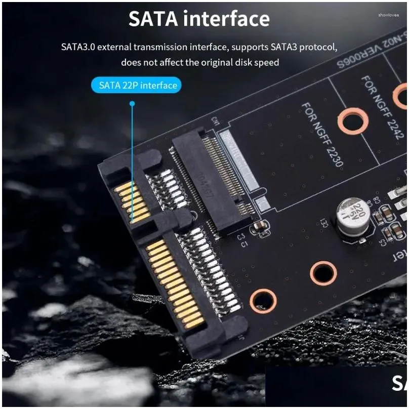 computer cables tishric single port m.2 ngff to sata 22pin adapter board sata3.0 ssd hard disk for 2230 2242 2260 2280