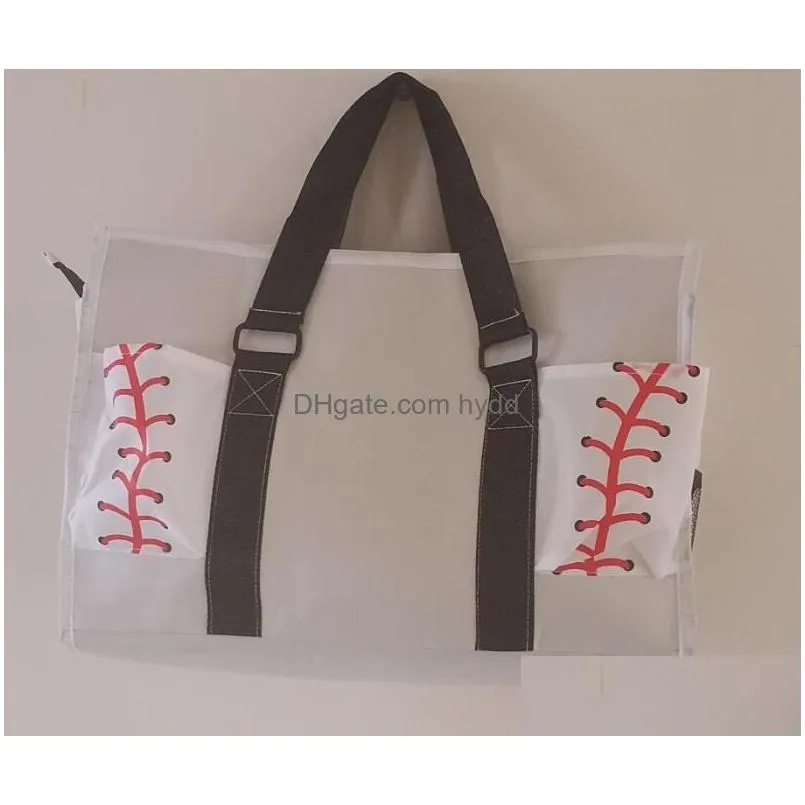 outdoor bags 7pcs beach bag large canvas tote bag baseball softball stitching balls for kids and youth girls