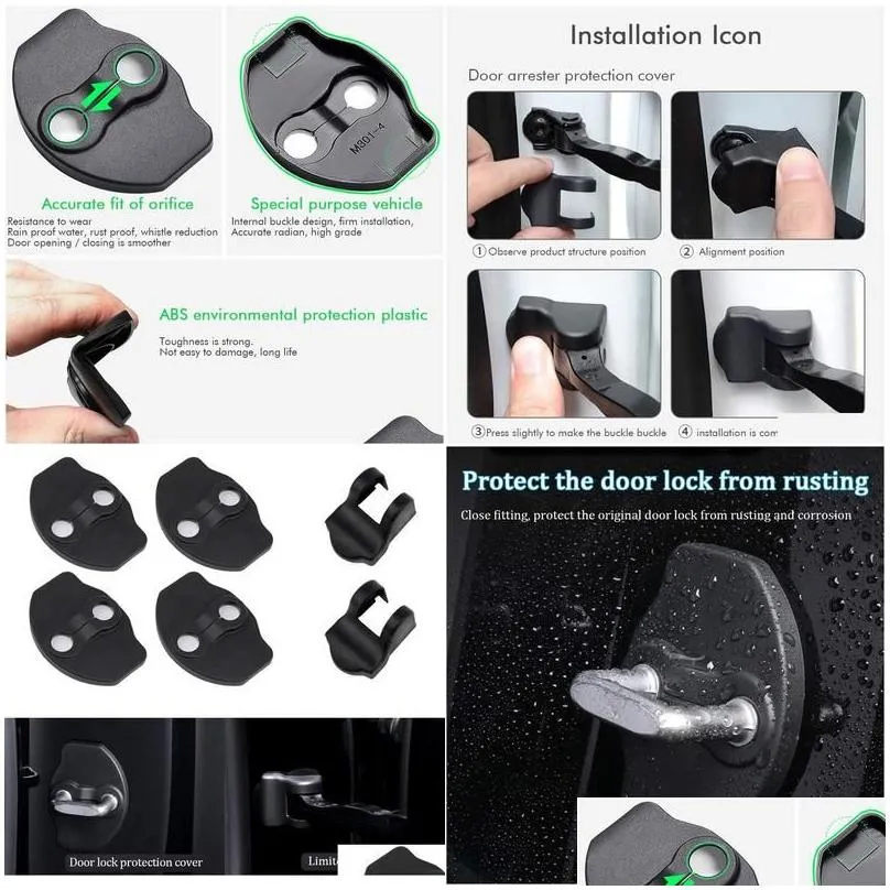 Car Doors Door Lock Protector Er Stopper Latche For Tesla Model 3 Y Accessories Drop Delivery Mobiles Motorcycles Parts Exterior Dhmrp