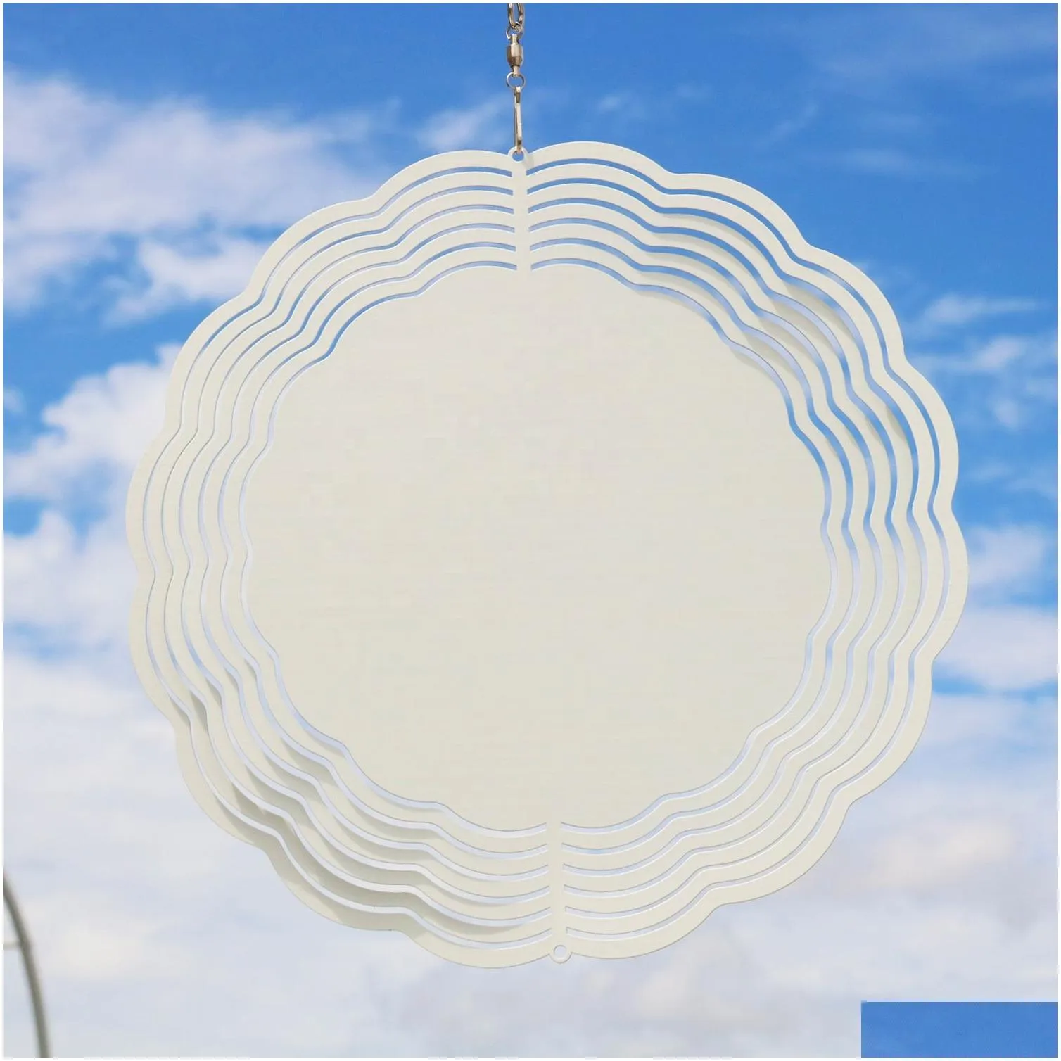 Sublimation Blanks Wholesale Sublimation Blank Wind Spinner 10 Inch Aluminum Spinners Outdoor Hanging Garden Decoration Metal Blanks F Dhizd